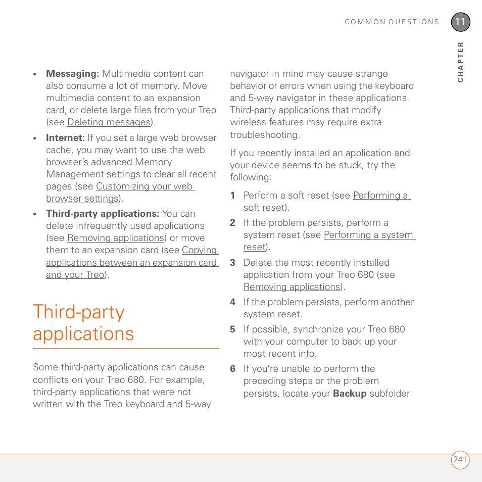 Third-party applications | Palm 680 User Manual | Page 247 / 312