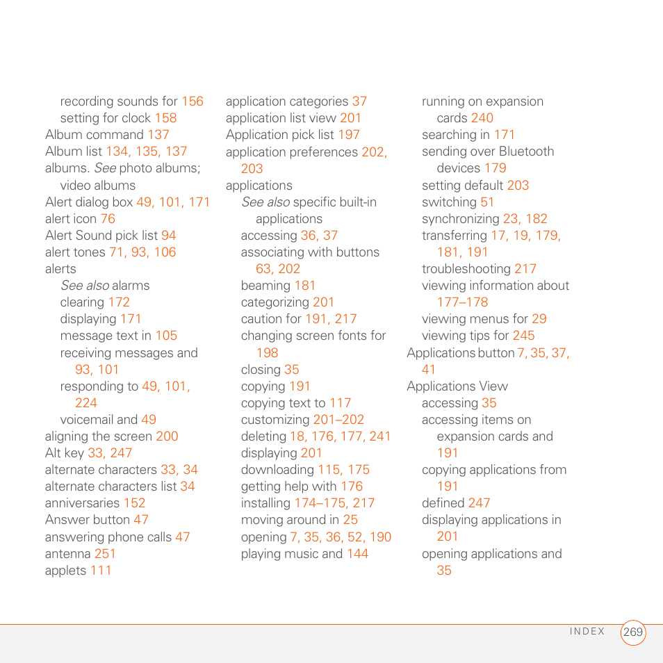 Palm 680 User Manual | Page 275 / 312