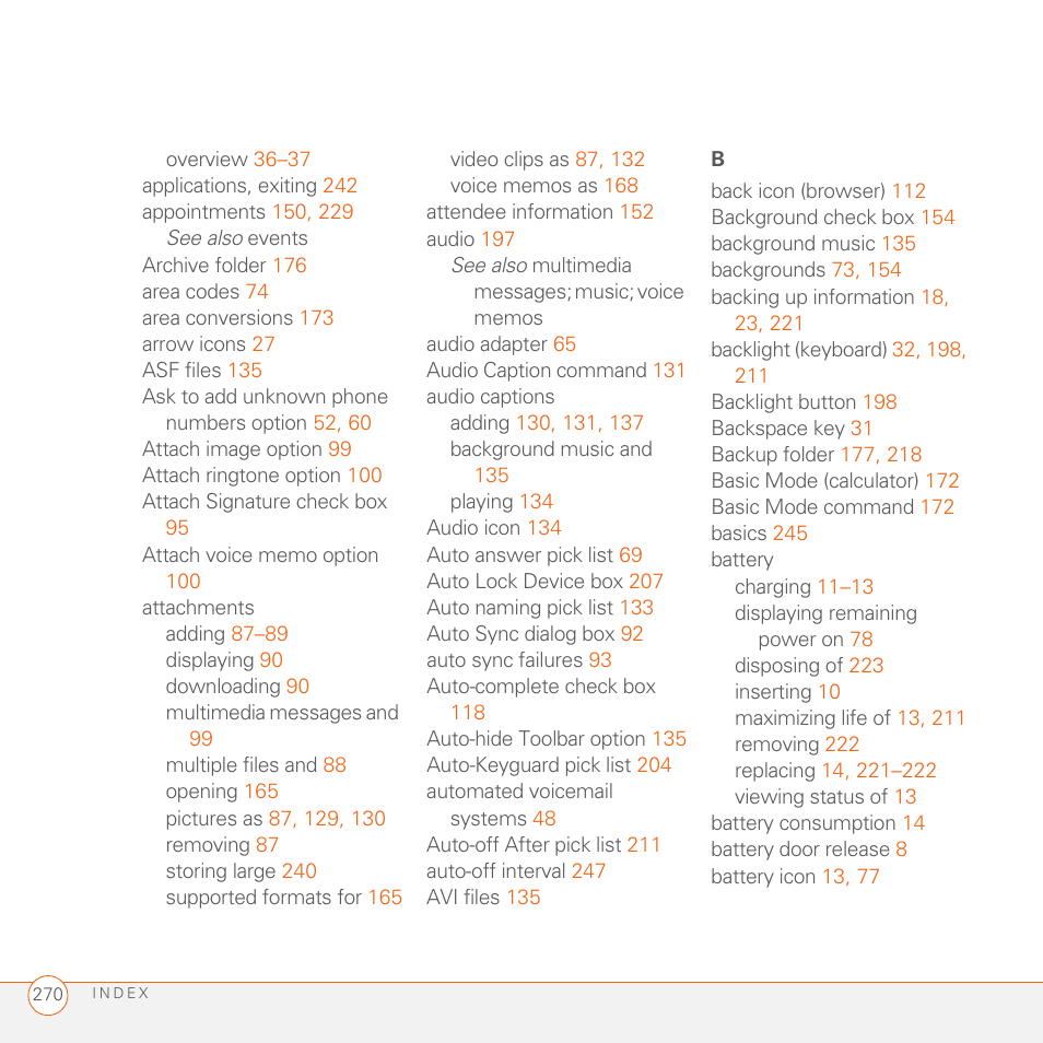 Palm 680 User Manual | Page 276 / 312