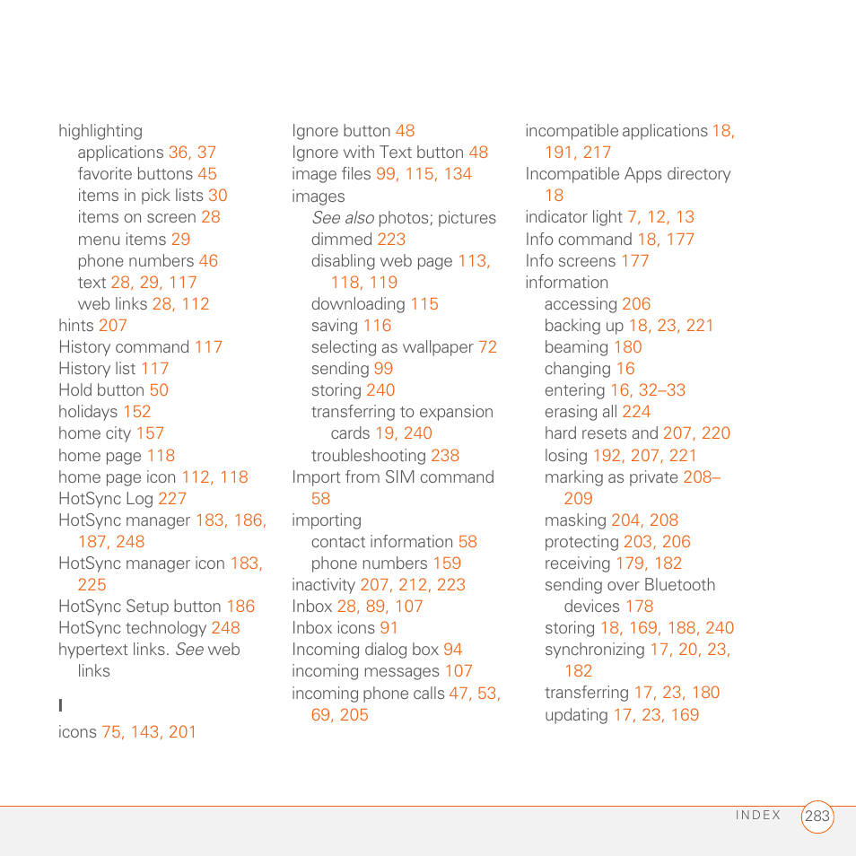 Palm 680 User Manual | Page 289 / 312