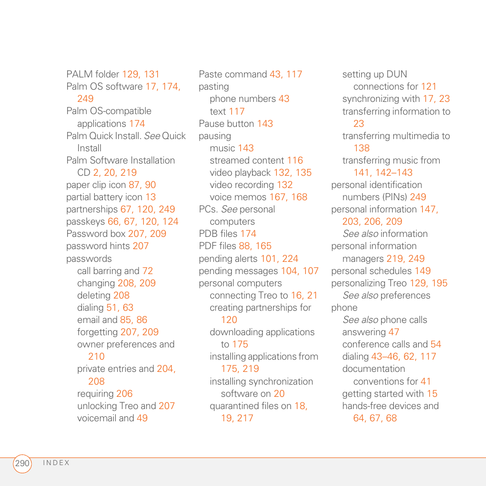Palm 680 User Manual | Page 296 / 312