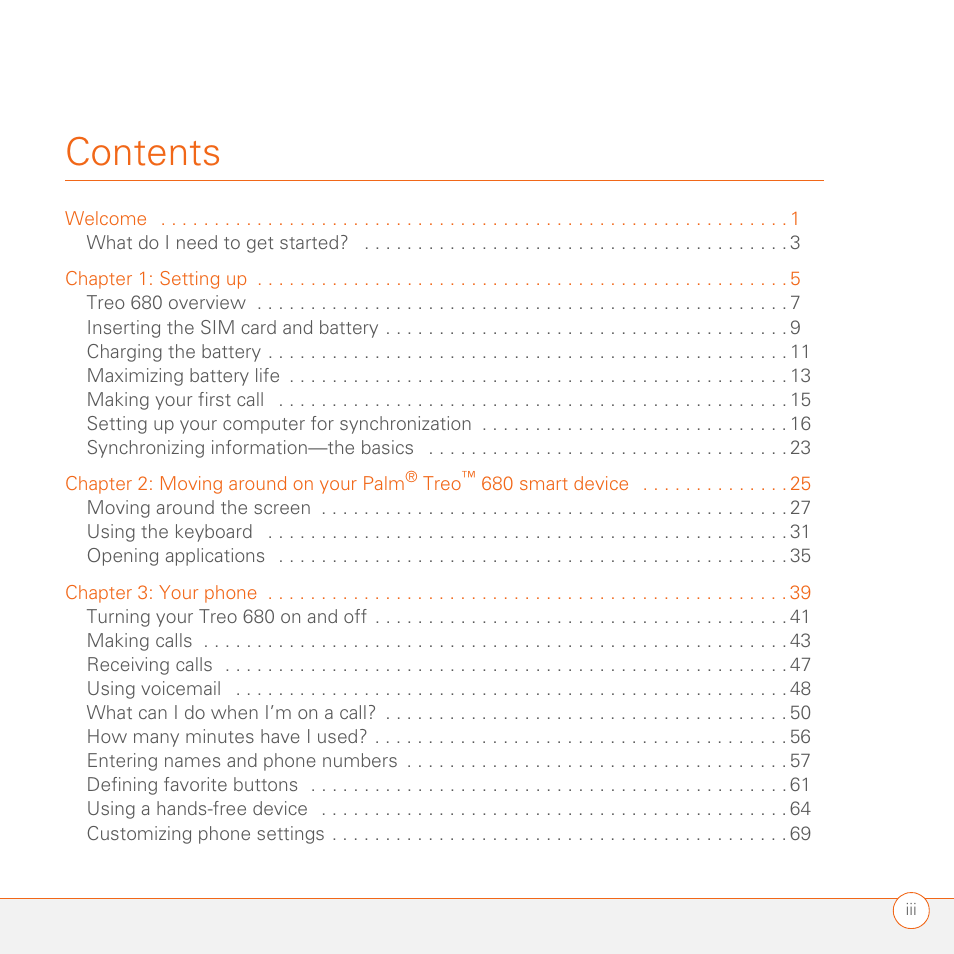 Palm 680 User Manual | Page 3 / 312