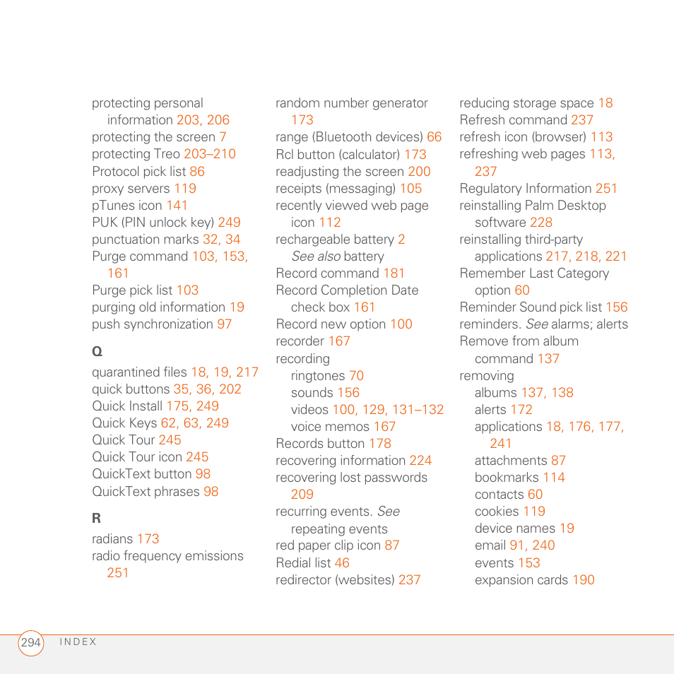 Palm 680 User Manual | Page 300 / 312