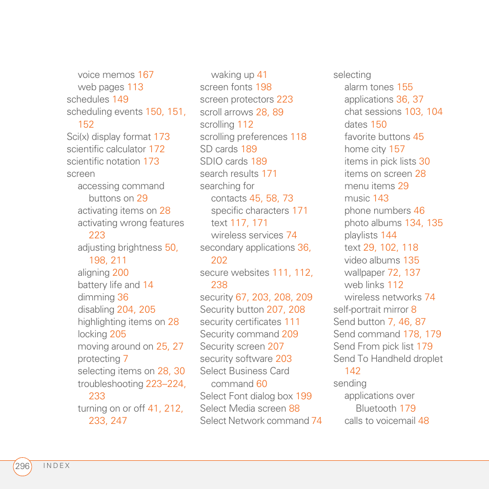 Palm 680 User Manual | Page 302 / 312