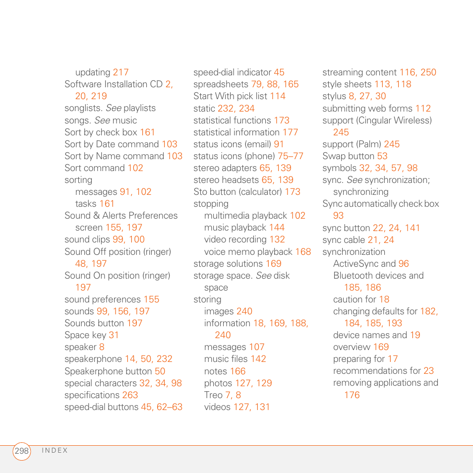 Palm 680 User Manual | Page 304 / 312