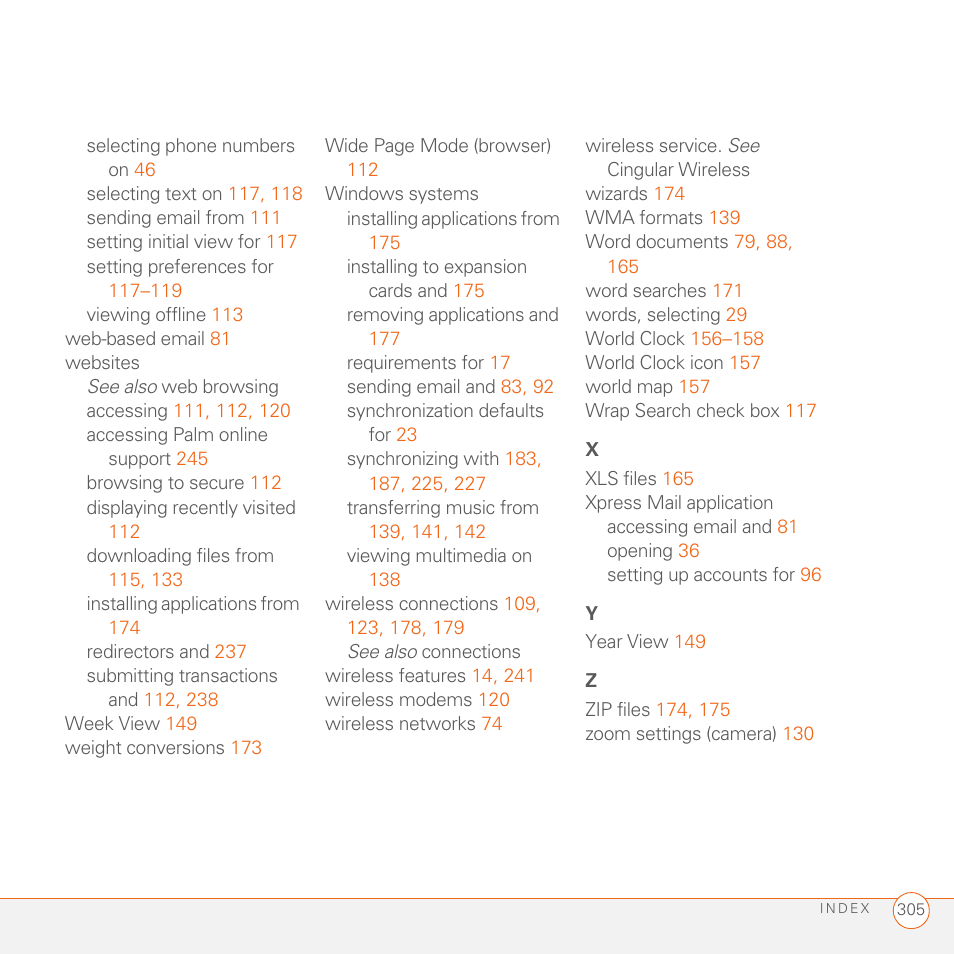 Palm 680 User Manual | Page 311 / 312