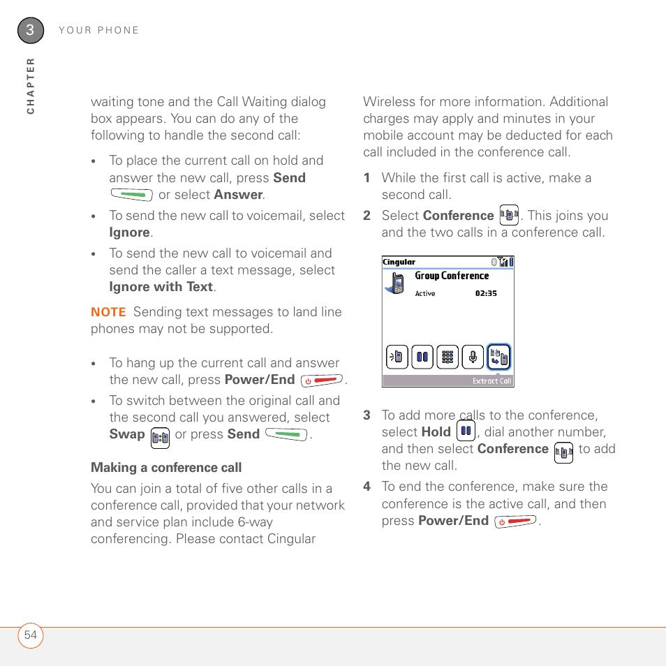 Making a conference call | Palm 680 User Manual | Page 60 / 312