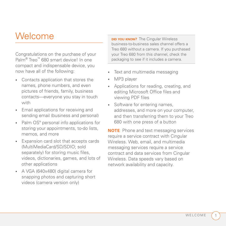 Welcome | Palm 680 User Manual | Page 7 / 312