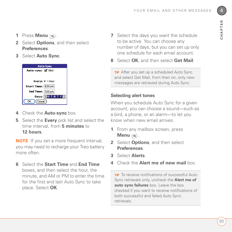 Selecting alert tones | Palm 680 User Manual | Page 99 / 312