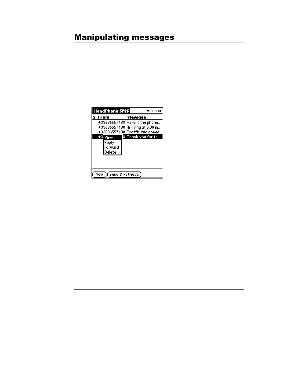 0dqlsxodwlqj#phvvdjhv | Palm HandPHONE SMS User Manual | Page 15 / 21