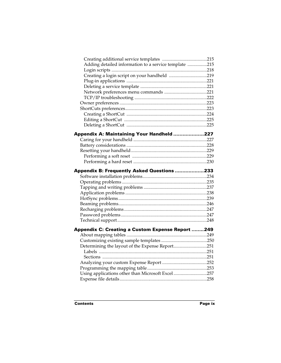 Palm Handhelds m500 User Manual | Page 9 / 286