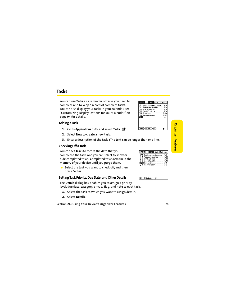 Tasks | Palm 650 User Manual | Page 111 / 388