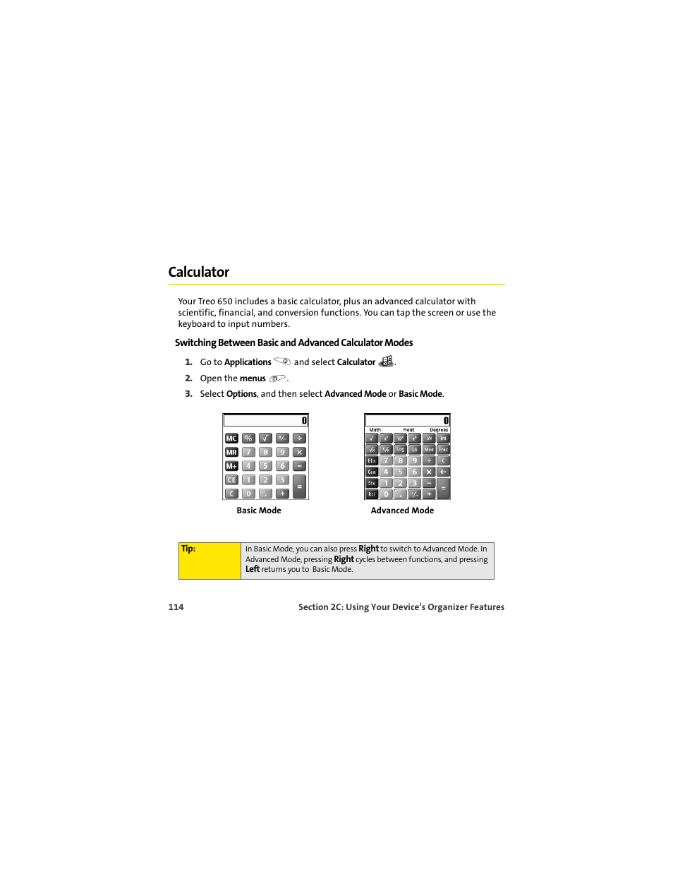 Calculator | Palm 650 User Manual | Page 126 / 388