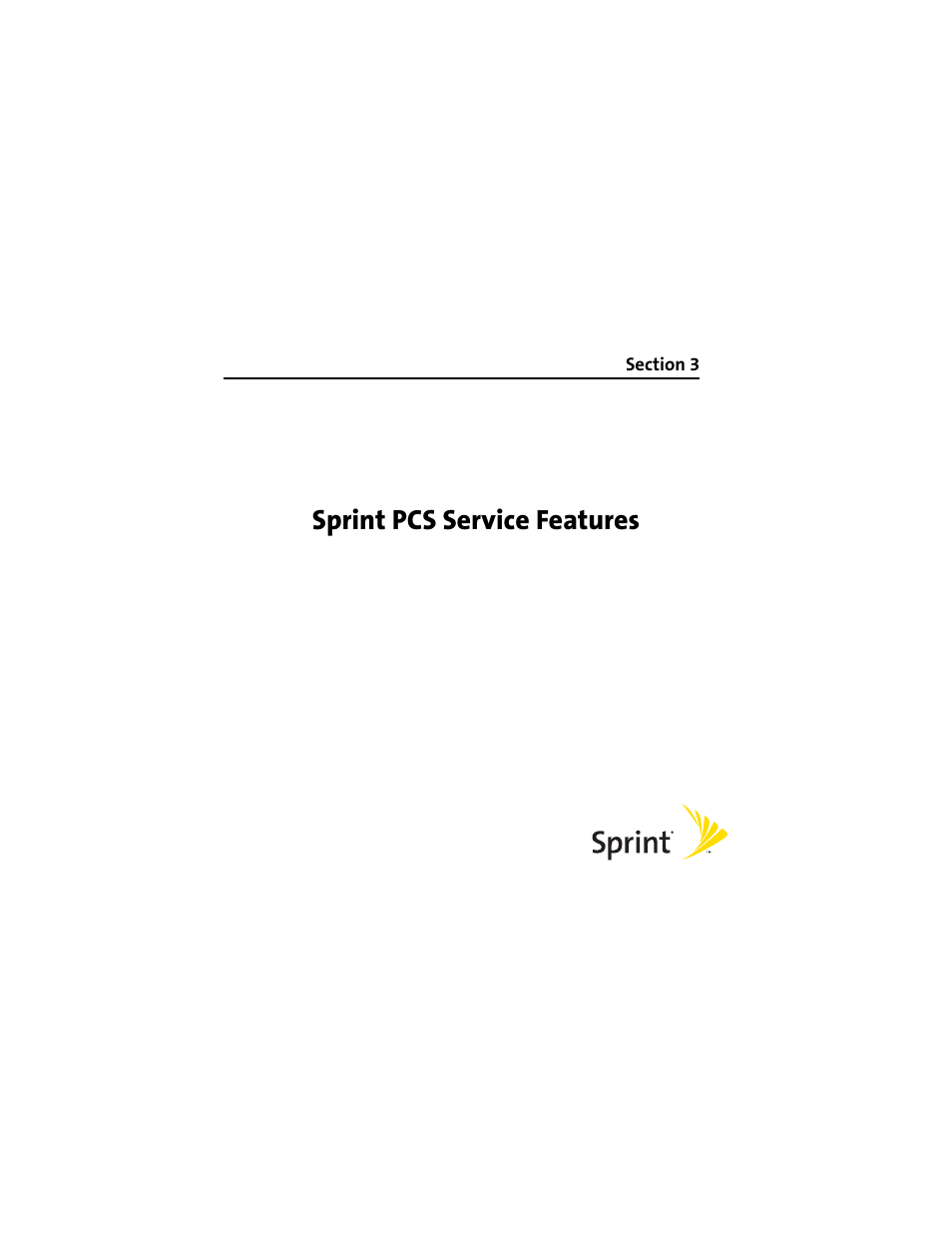 Section 3 sprint pcs service features, Section 3: sprint pcs service features, Section 3 | Sprint pcs service features | Palm 650 User Manual | Page 179 / 388