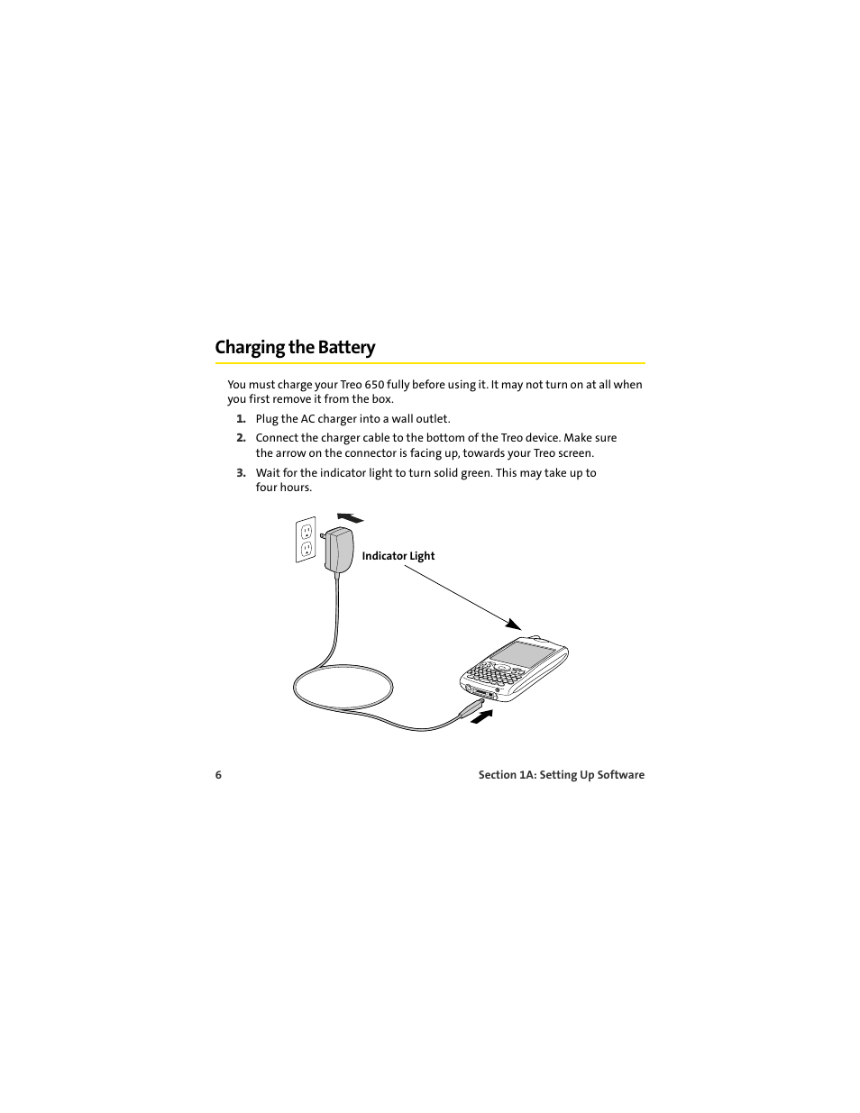 Charging the battery | Palm 650 User Manual | Page 18 / 388