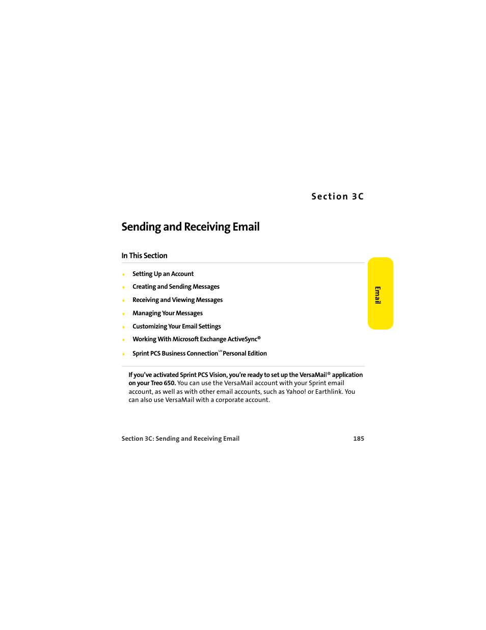 Section 3c sending and receiving email, 3c. sending and receiving email, Sending and receiving email | Palm 650 User Manual | Page 197 / 388