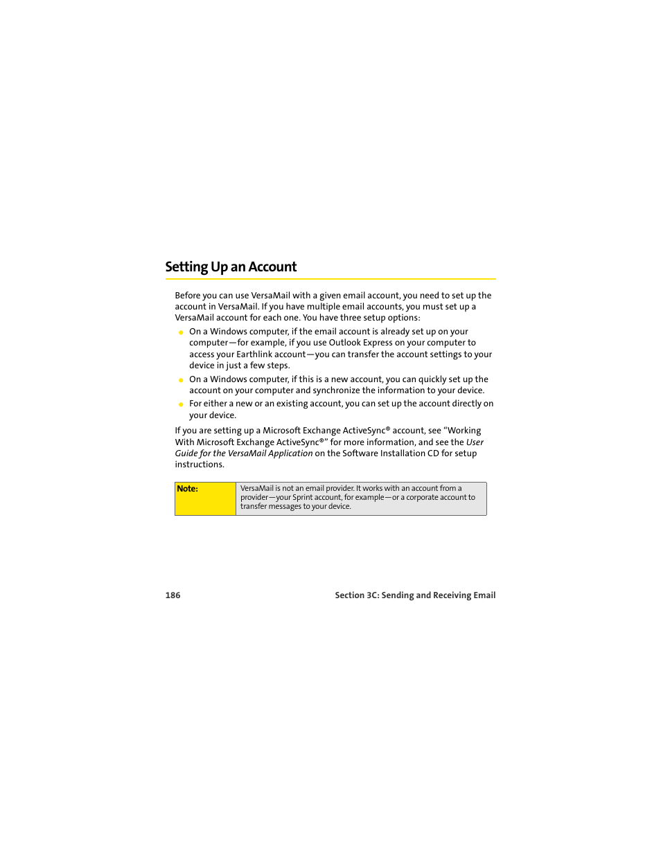 Setting up an account | Palm 650 User Manual | Page 198 / 388