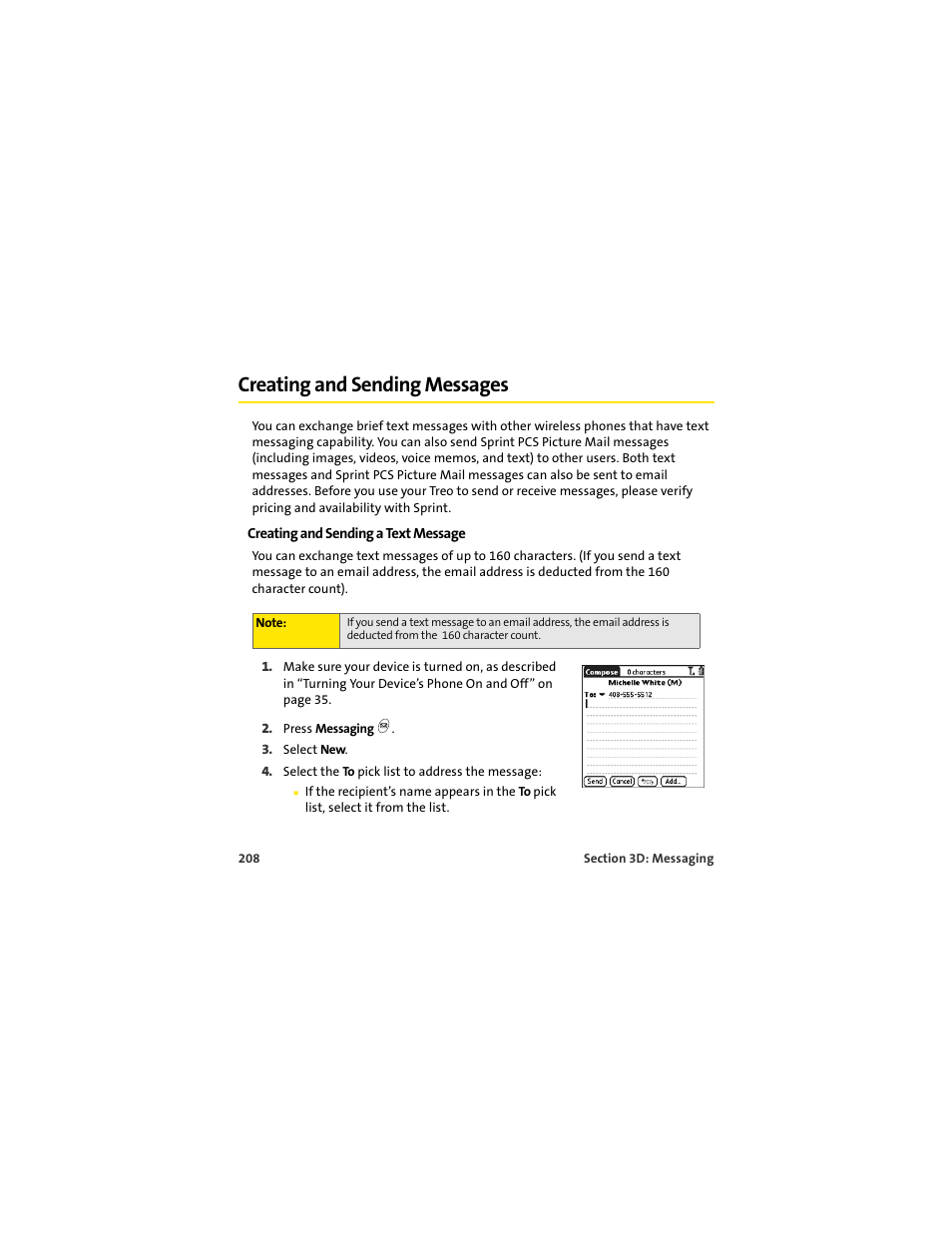 Creating and sending messages | Palm 650 User Manual | Page 220 / 388