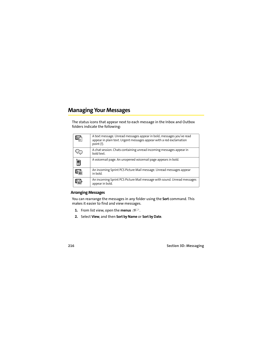 Managing your messages | Palm 650 User Manual | Page 228 / 388