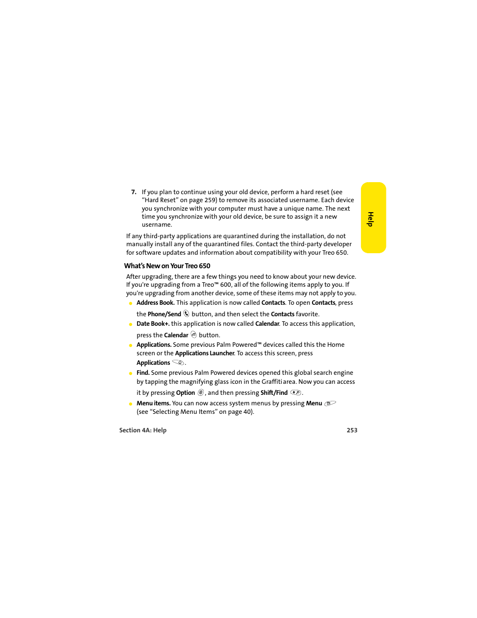 Palm 650 User Manual | Page 265 / 388