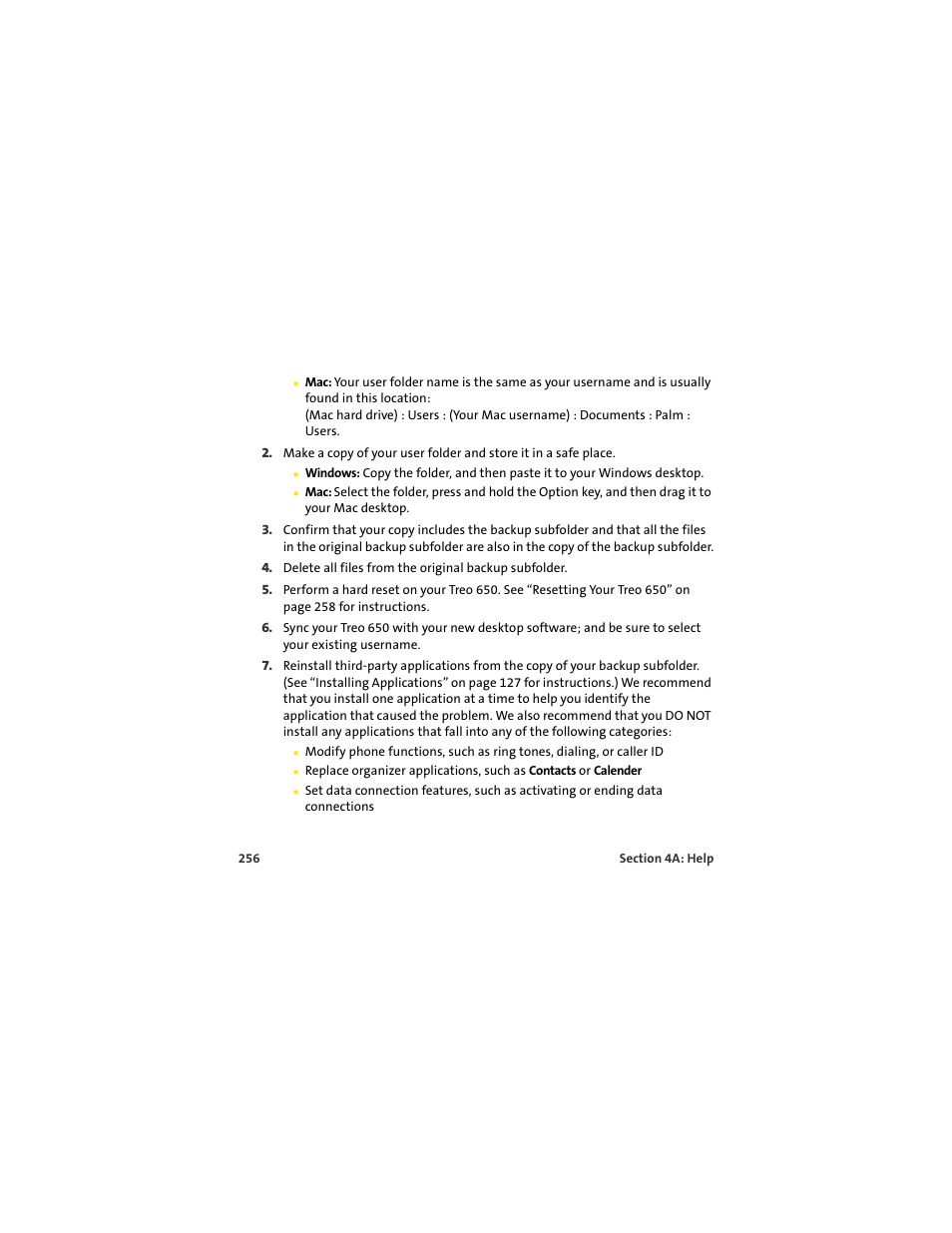 Palm 650 User Manual | Page 268 / 388