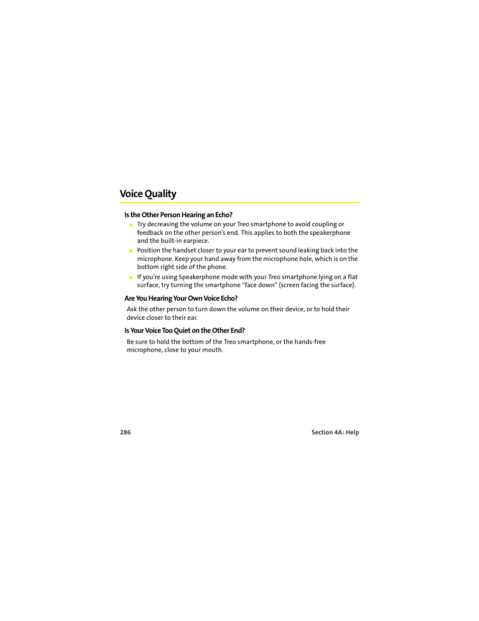 Voice quality | Palm 650 User Manual | Page 298 / 388