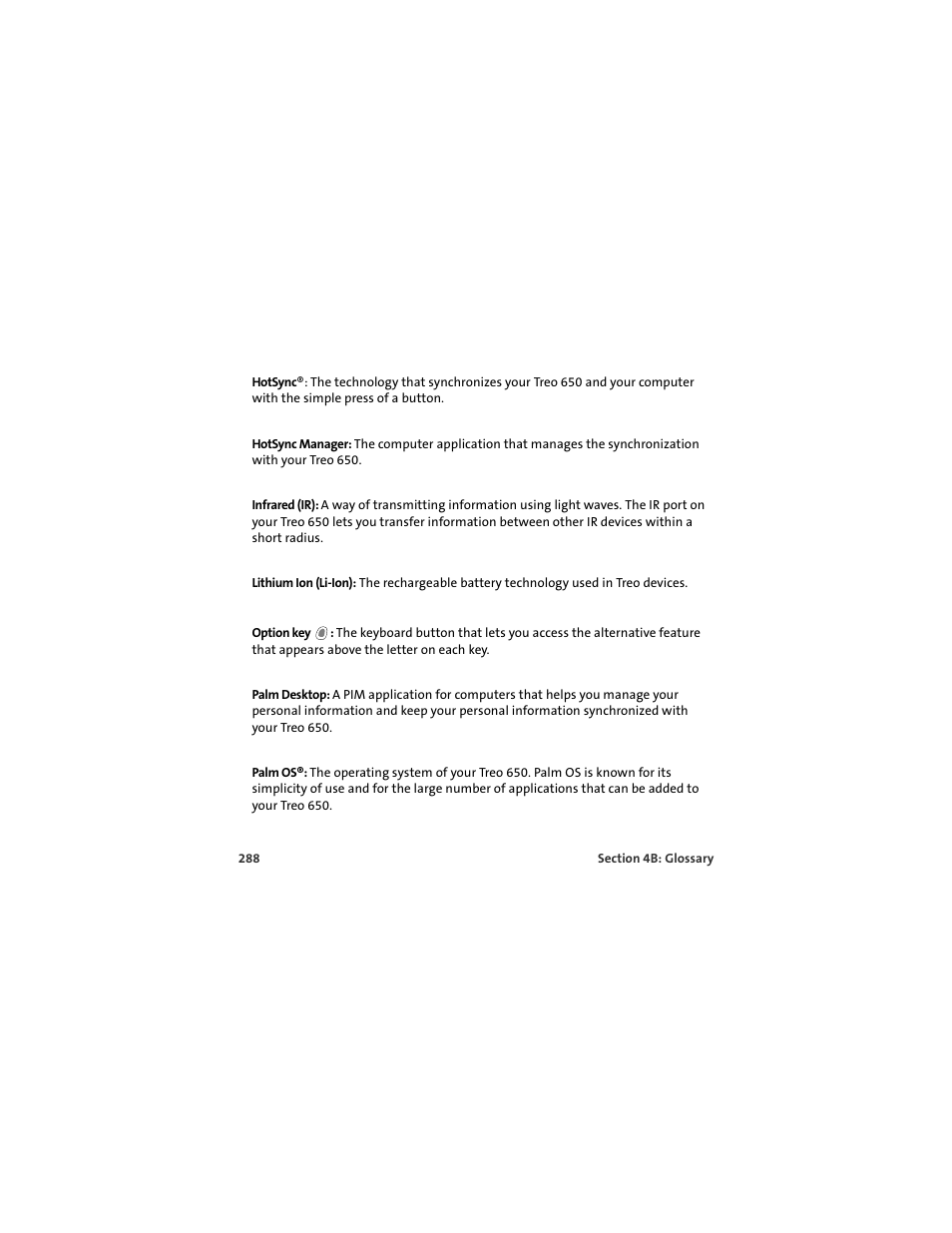 Palm 650 User Manual | Page 300 / 388