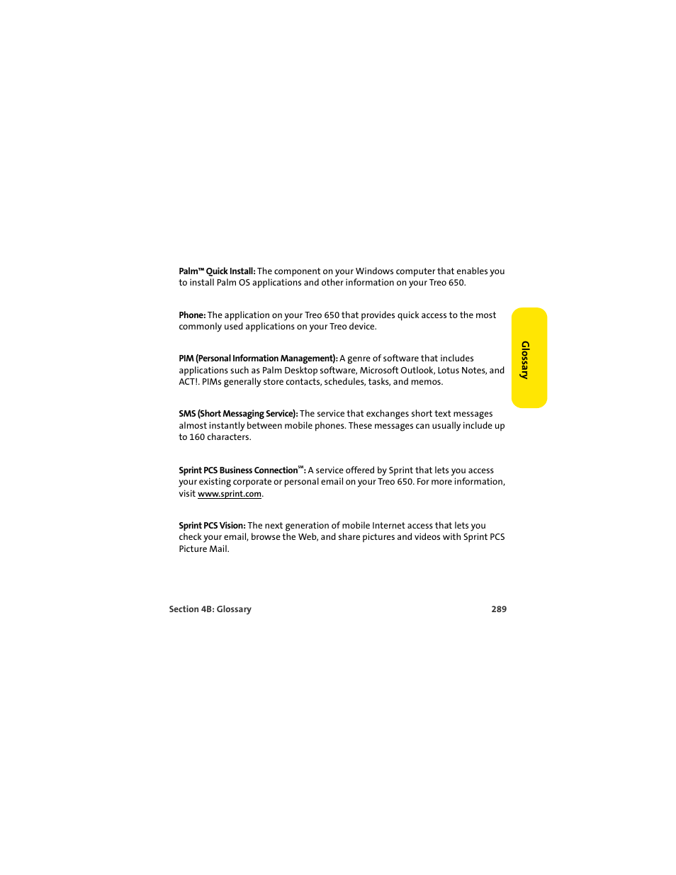 Palm 650 User Manual | Page 301 / 388