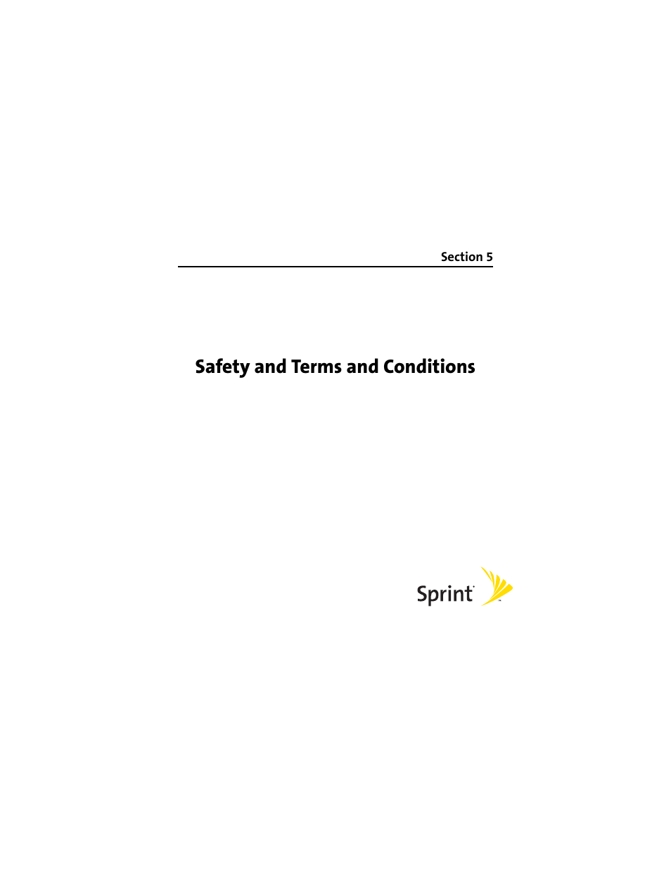 Section 5 safety and terms and conditons, Section 5: safety and terms and conditions, Section 5 | Safety and terms and conditions | Palm 650 User Manual | Page 303 / 388
