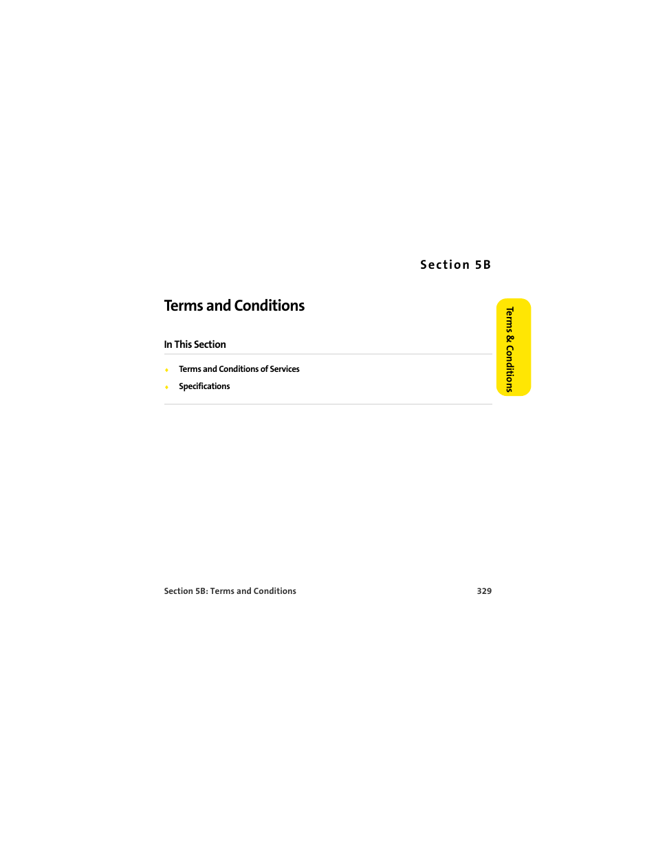 Section 5b terms and conditions, 5b. terms and conditions, Terms and conditions | Palm 650 User Manual | Page 341 / 388