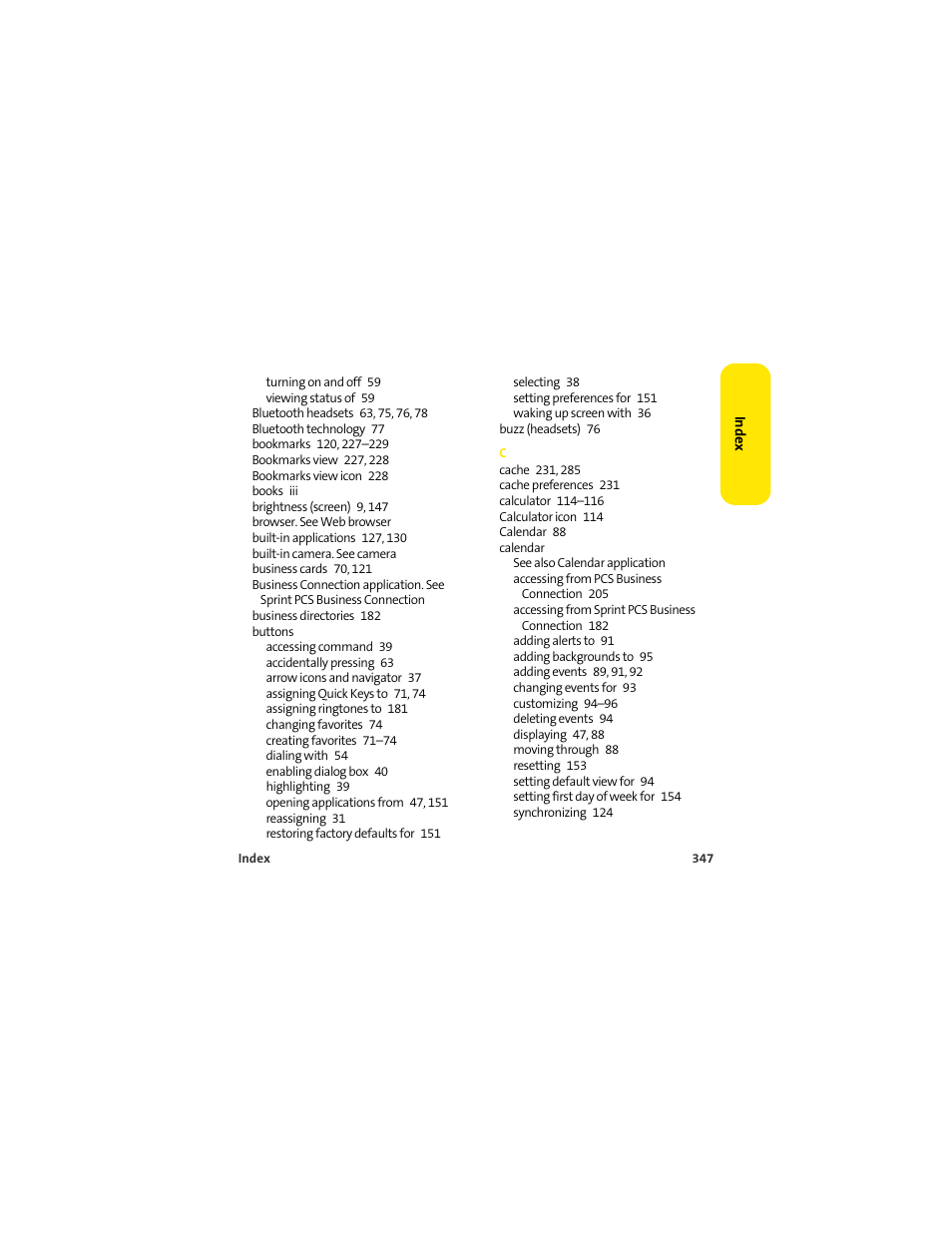 Palm 650 User Manual | Page 359 / 388