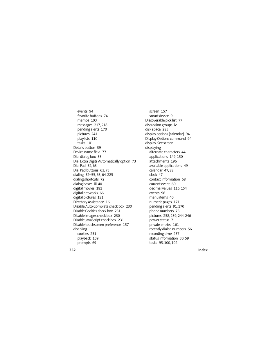 Palm 650 User Manual | Page 364 / 388