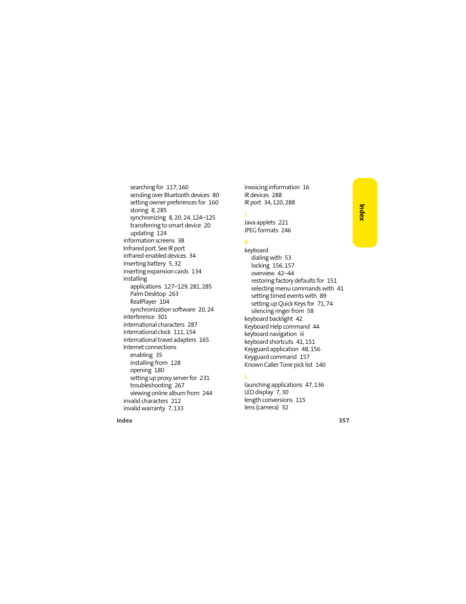 Palm 650 User Manual | Page 369 / 388