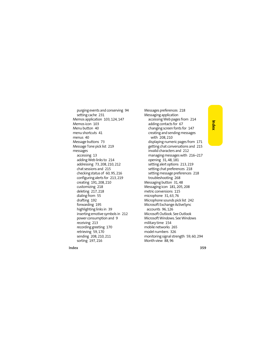 Palm 650 User Manual | Page 371 / 388