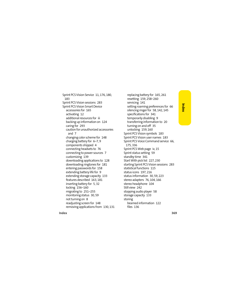 Palm 650 User Manual | Page 381 / 388