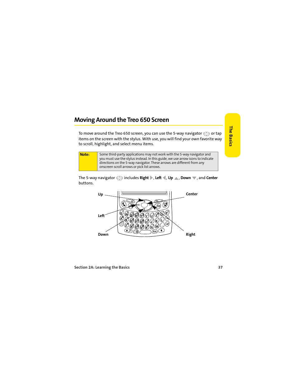 Moving around the treo 650 screen | Palm 650 User Manual | Page 49 / 388