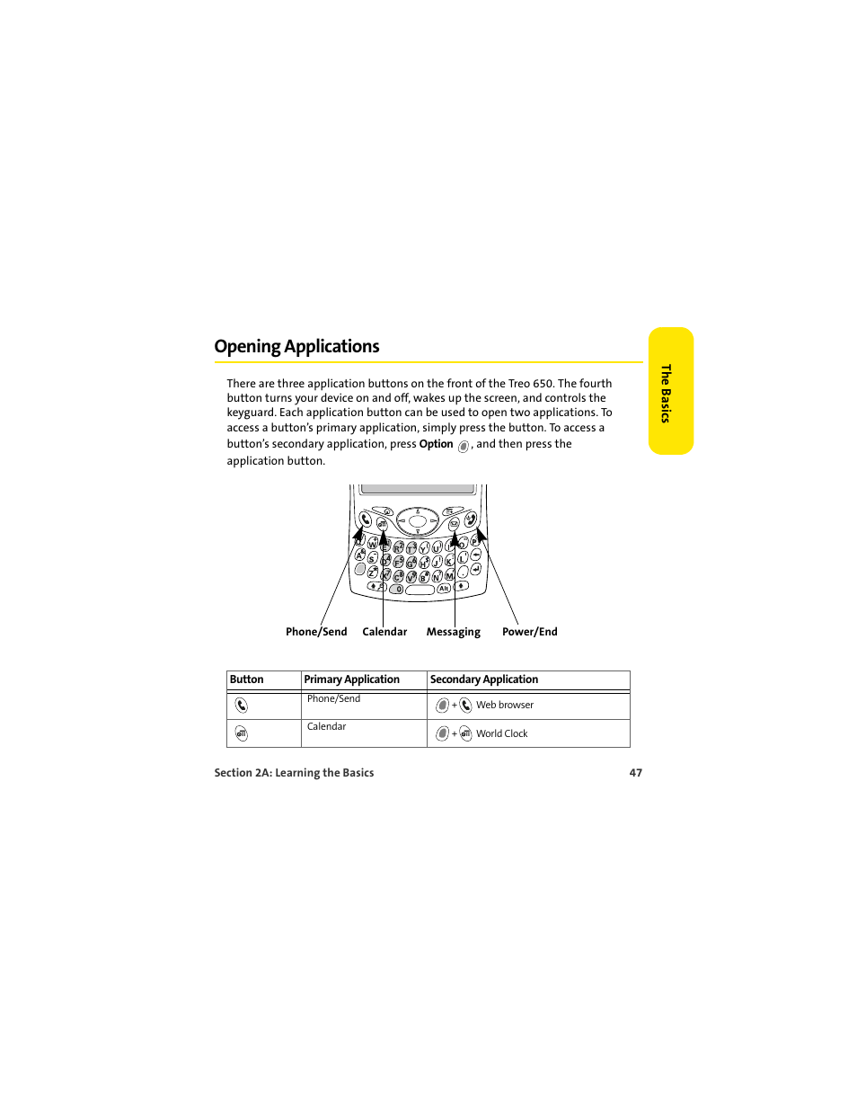 Opening applications | Palm 650 User Manual | Page 59 / 388