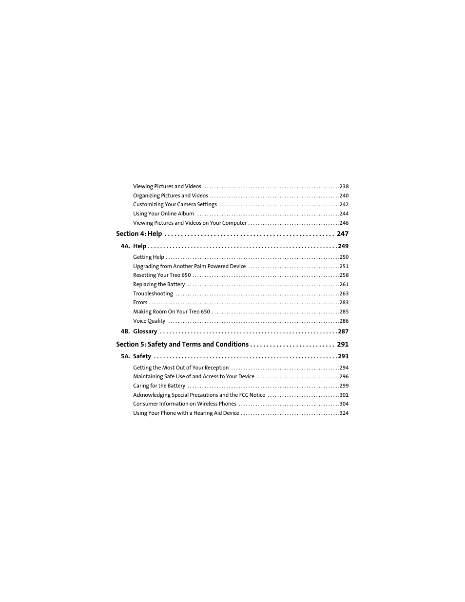 Palm 650 User Manual | Page 7 / 388