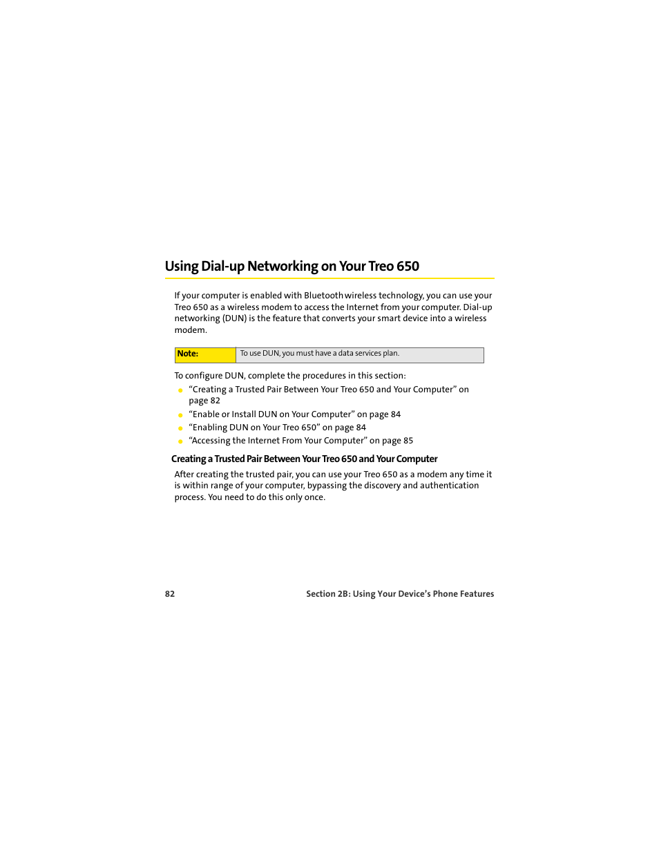 Using dial-up networking on your treo 650 | Palm 650 User Manual | Page 94 / 388