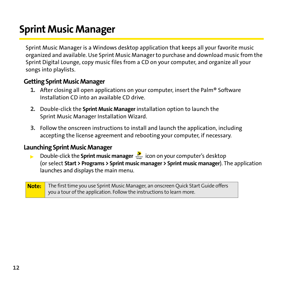 Sprint music manager | Palm Smart Phone User Manual | Page 14 / 22