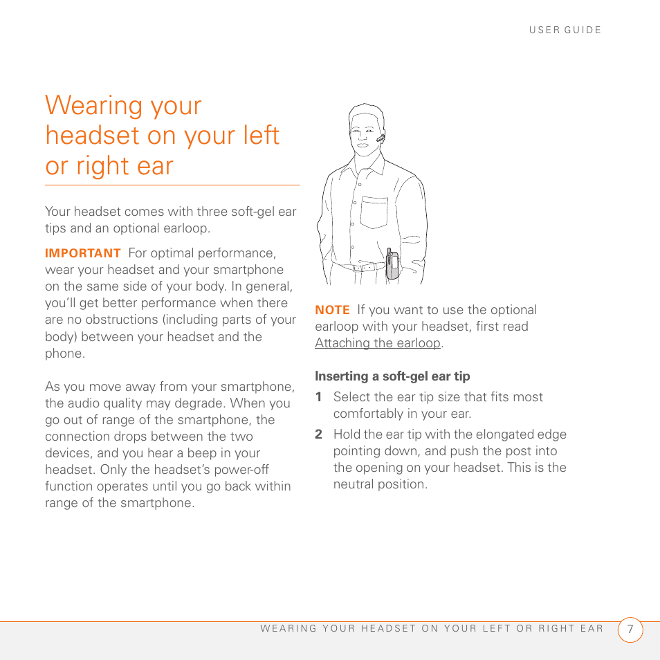 Wearing your headset on your left or right ear | Palm Series 3 User Manual | Page 11 / 28