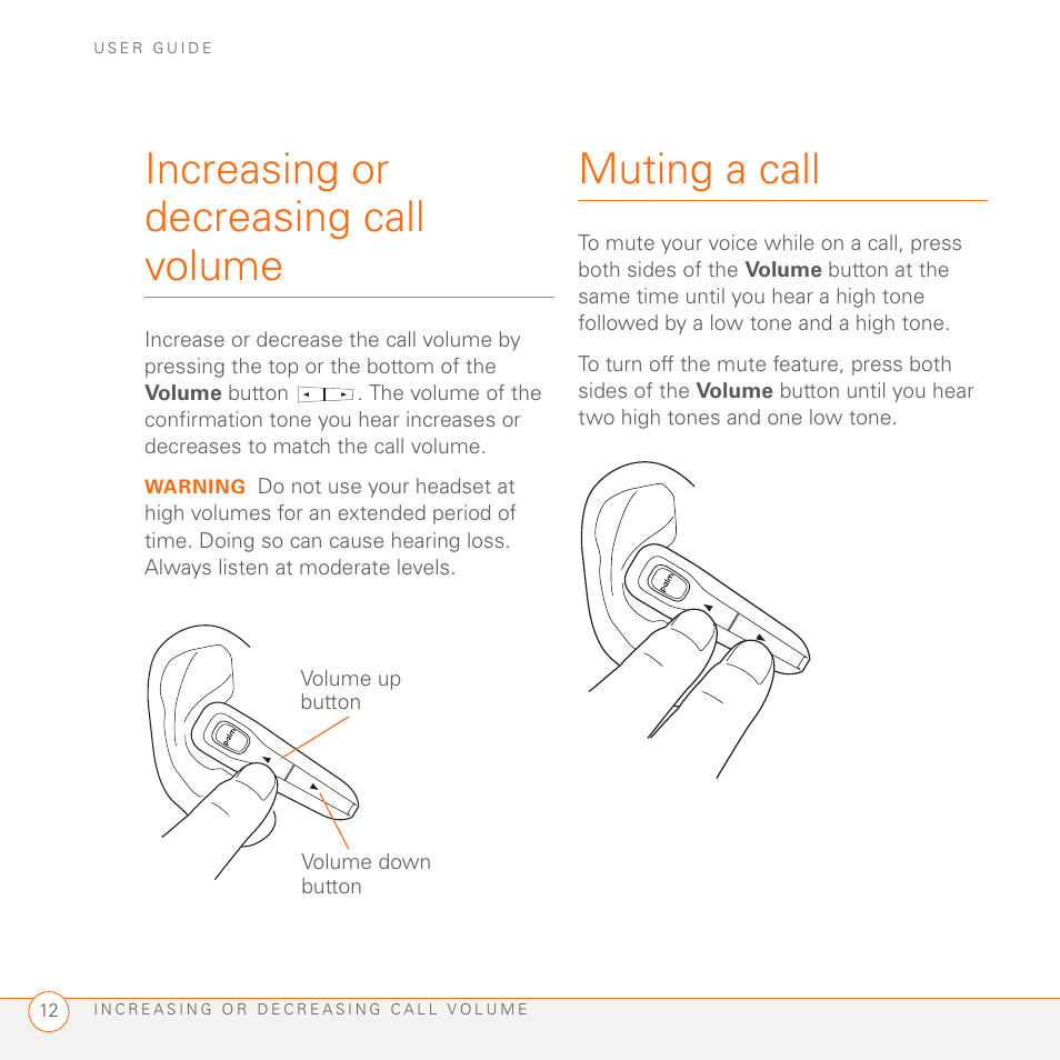 Increasing or decreasing call volume, Muting a call, Increasing or decreasing call volume muting a call | Increasing or decreasing call volume fo | Palm Series 3 User Manual | Page 16 / 28