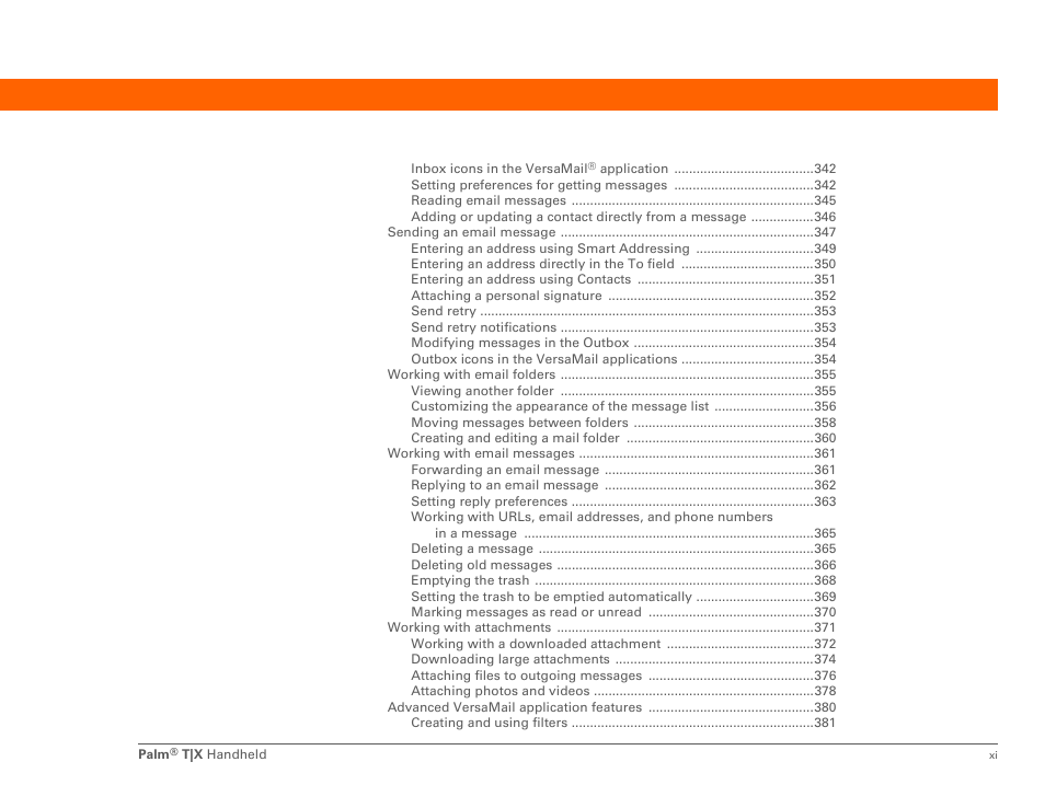 Palm TX User Manual | Page 11 / 690