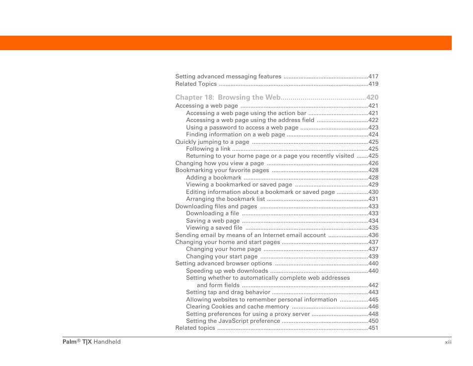 Palm TX User Manual | Page 13 / 690