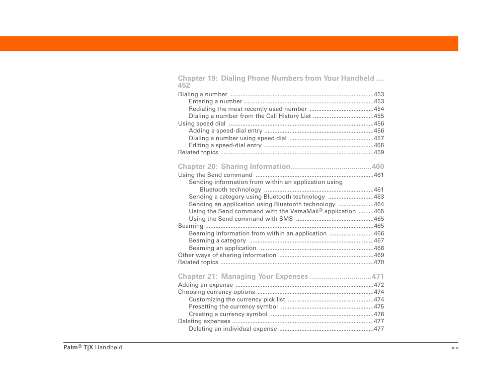 Palm TX User Manual | Page 14 / 690