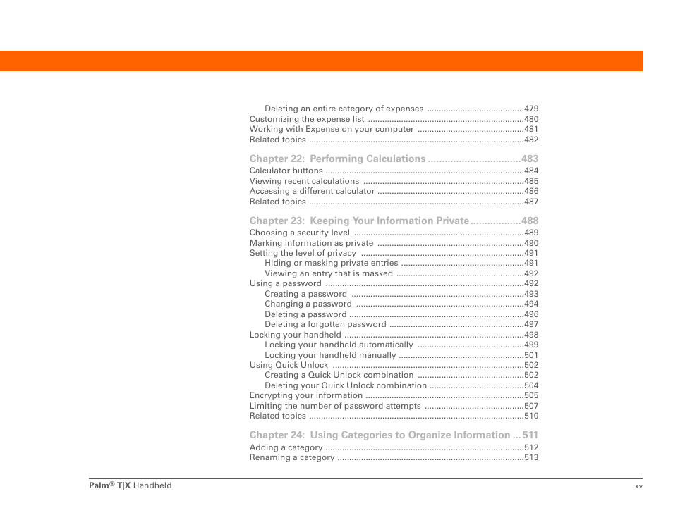 Palm TX User Manual | Page 15 / 690