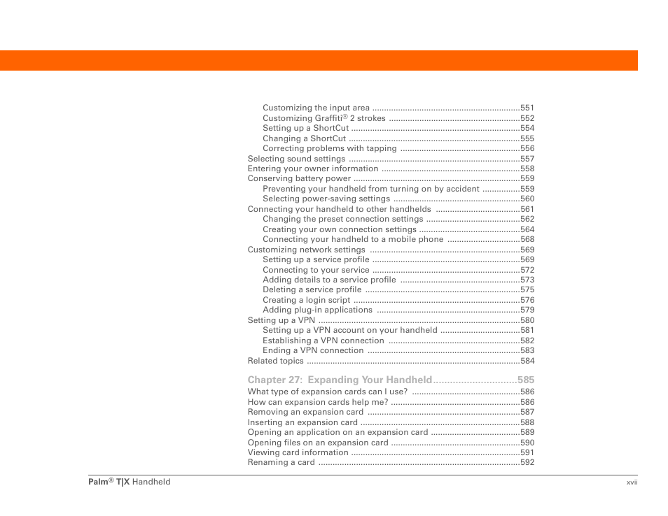 Palm TX User Manual | Page 17 / 690