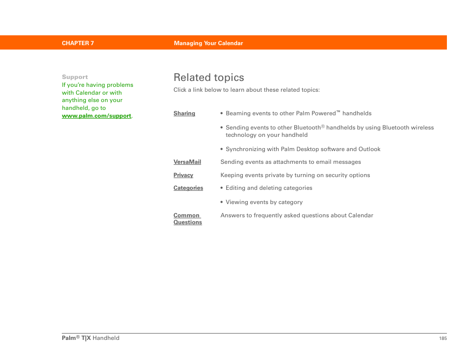 Related topics | Palm TX User Manual | Page 207 / 690