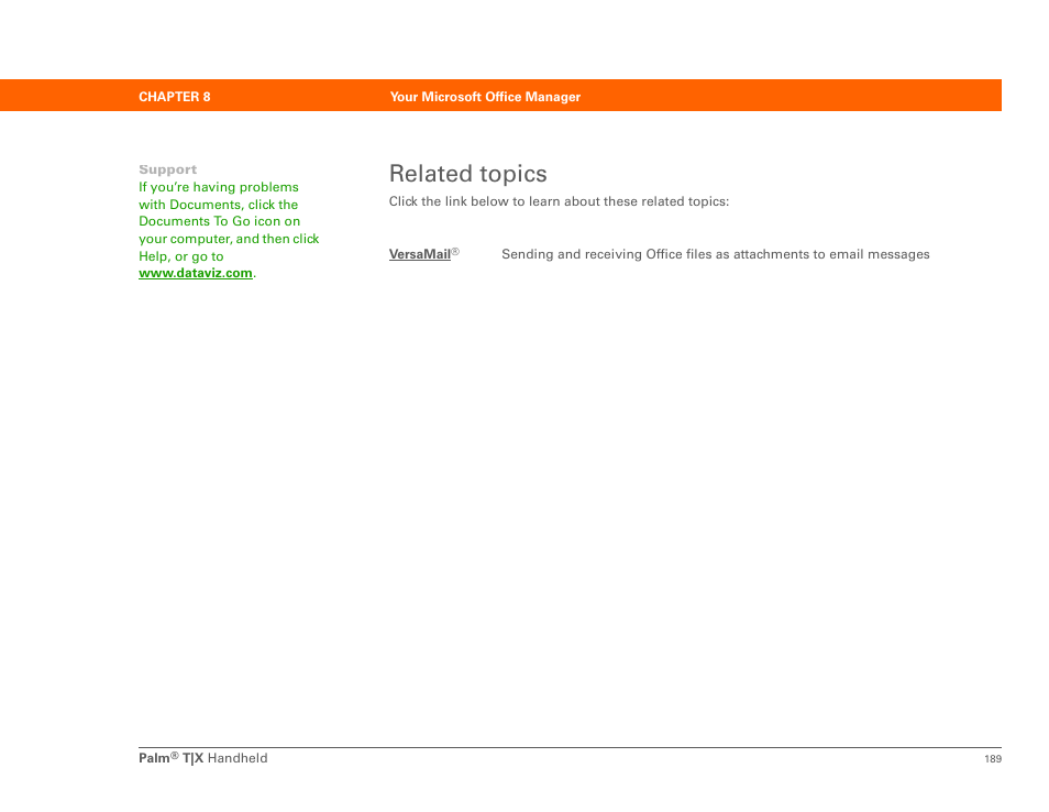 Related topics | Palm TX User Manual | Page 211 / 690