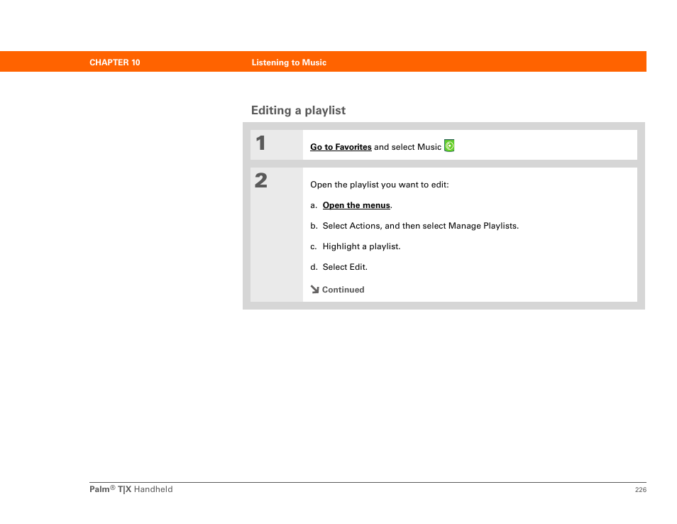 Editing a playlist | Palm TX User Manual | Page 248 / 690